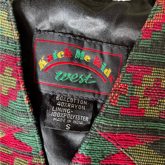NEW Deadstock Katch Me Kids Vintage 90s Western Southwestern Native Aztec Vest - Picture 4 of 5